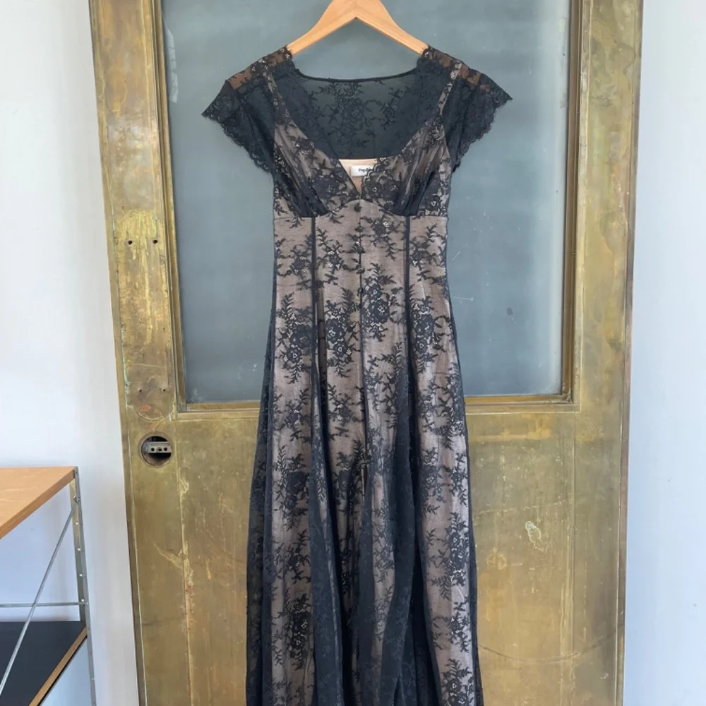 NWT Popilush Shapewear Boho Floral Lace Front Slit Maxi Dress - Picture 8 of 12
